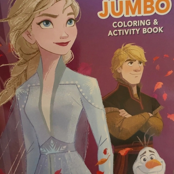 Disneys Frozen II Jumbo Coloring Books Lot of 2 with One Pack of Crayons - Picture 6 of 7